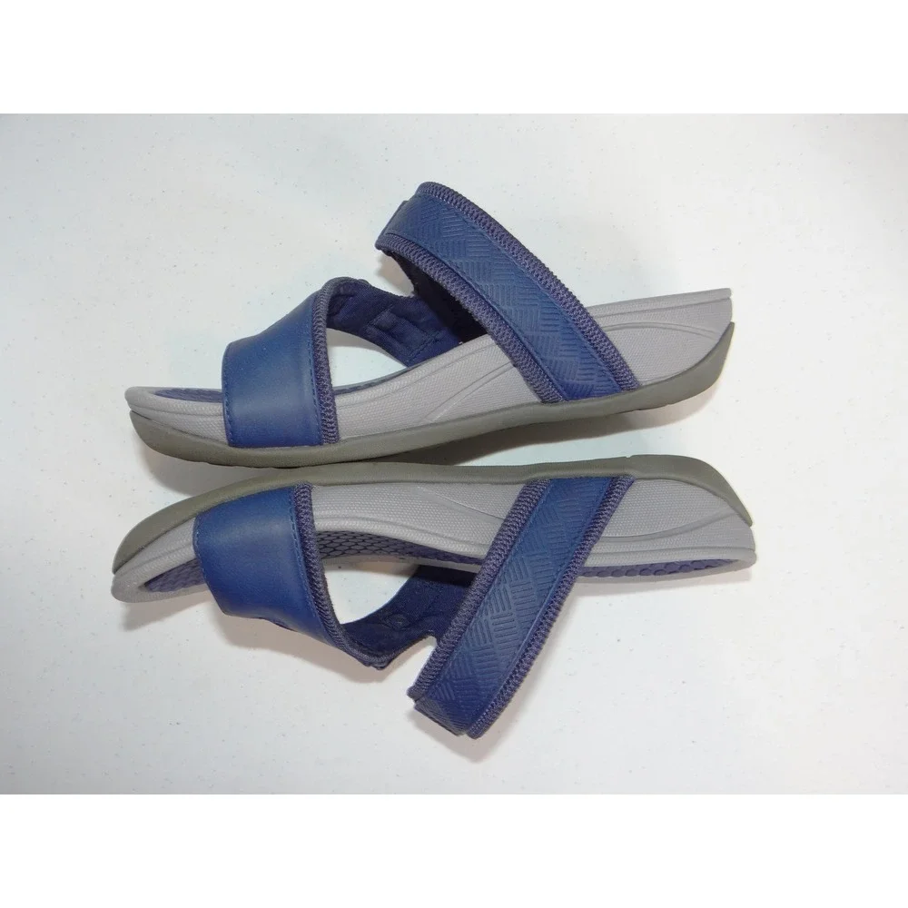 Baretraps Dina Navy Blue Sporty Toe Loop Slide Sandals Womens 7M BT24-10601